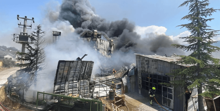 Bolu'da fabrika yangını: Alevler kısa sürede yayıldı